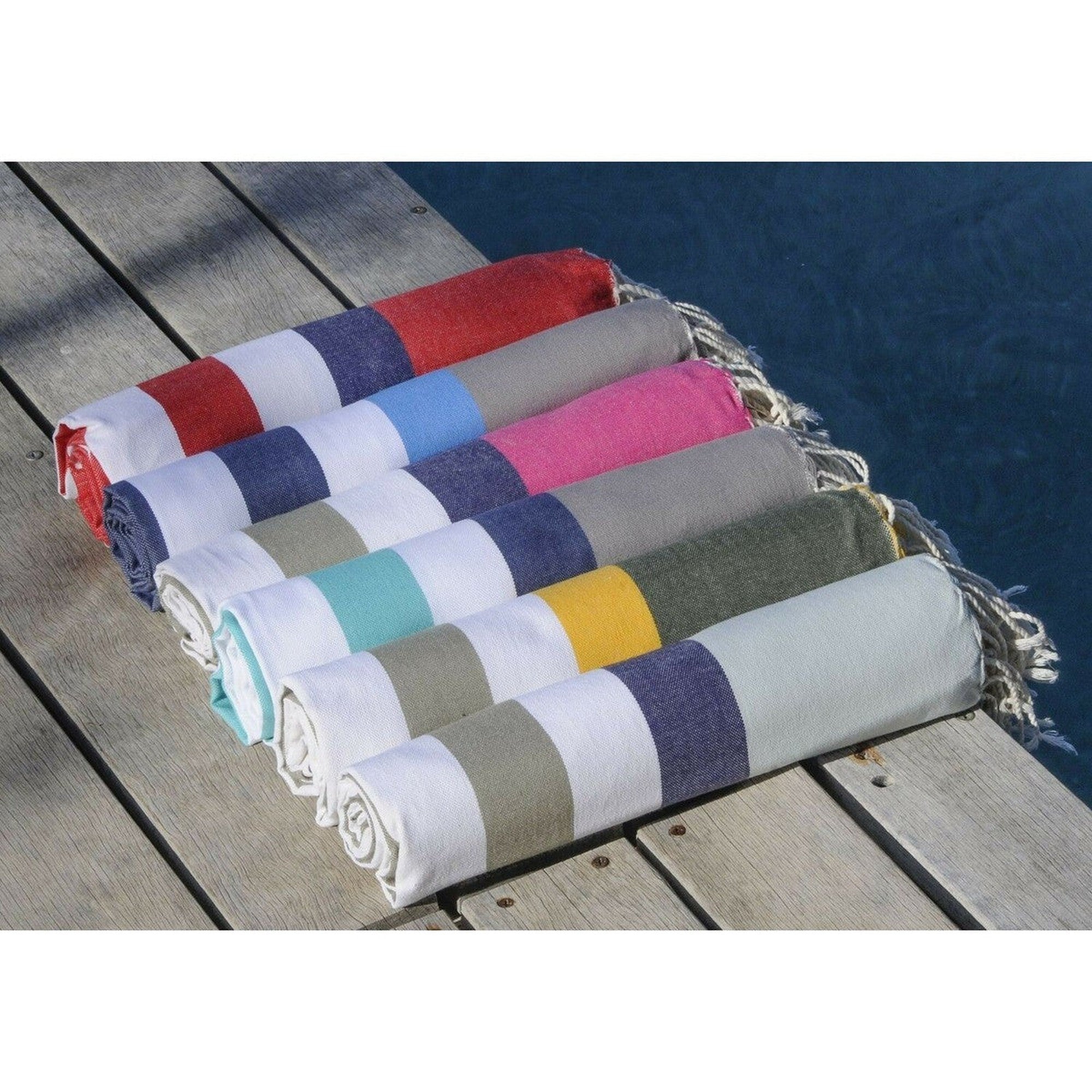 Arcachon - Fouta Tricolore - Topo claro/Azafrán/Caqui