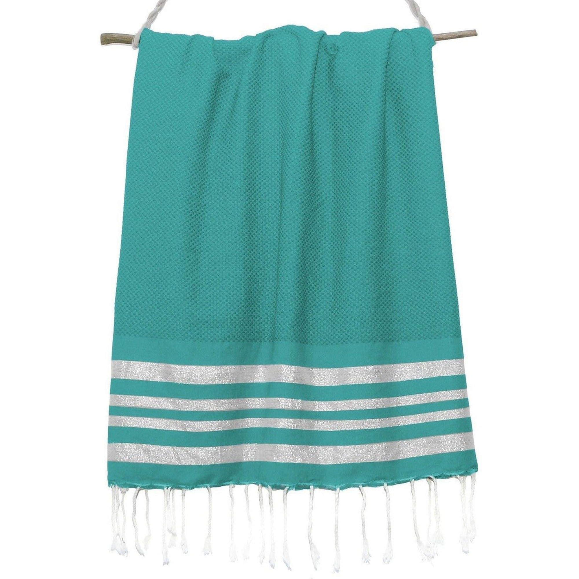 Hamptons - Fouta Honeycomb - Verde pato/Plata
