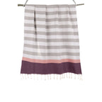 Arcachon - Fouta Tricolore - Gris/Rosa/Ciruela