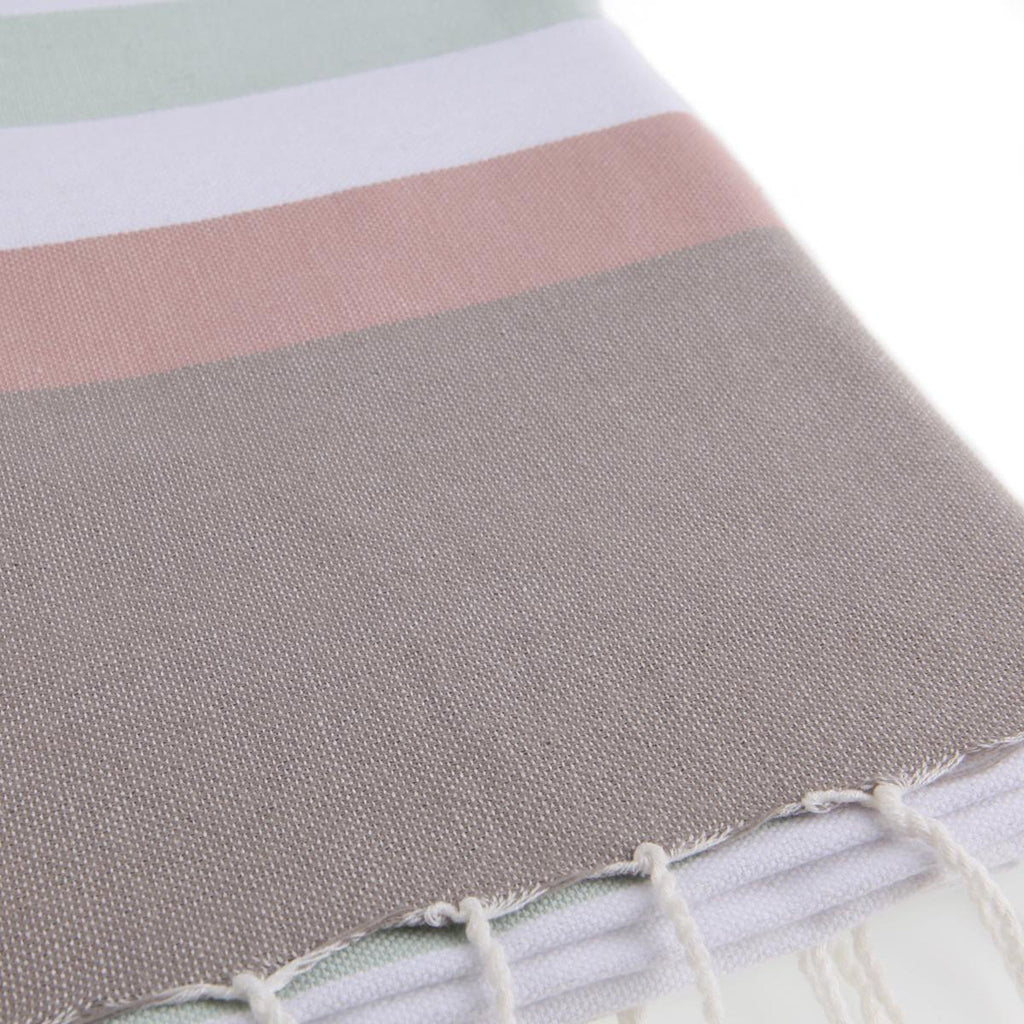 Arcachon - Fouta Tricolore - Agua De Nil/Rosa Pálido