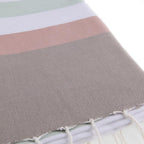 Arcachon - Fouta Tricolore - Agua De Nil/Rosa Pálido