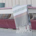 Arcachon - Fouta Tricolore - Agua De Nil/Rosa Pálido