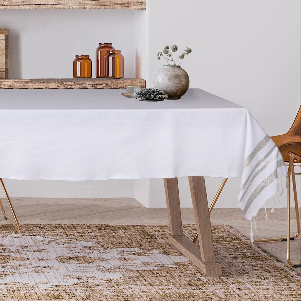Hamptons - Mantel - Blanco/Plata
