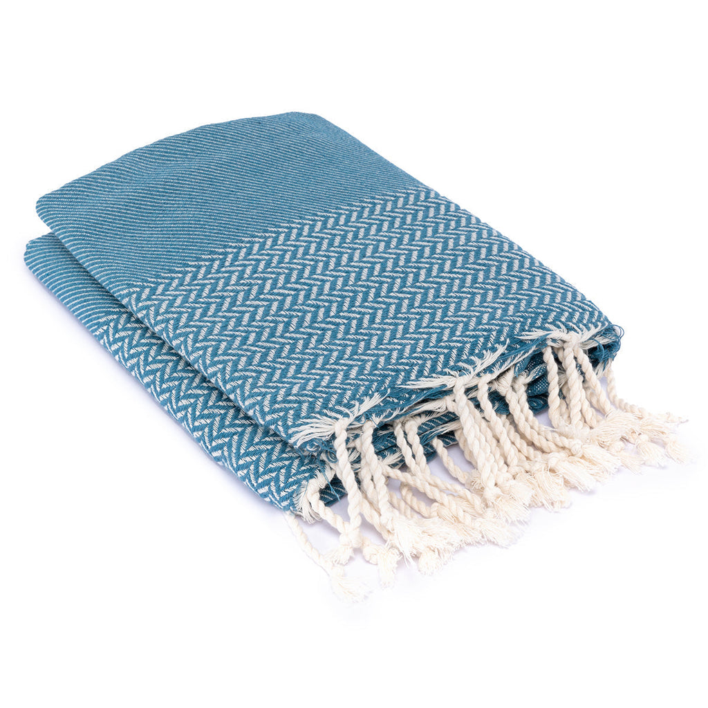 Oslo - Throw - Cotton - Petrol Blue