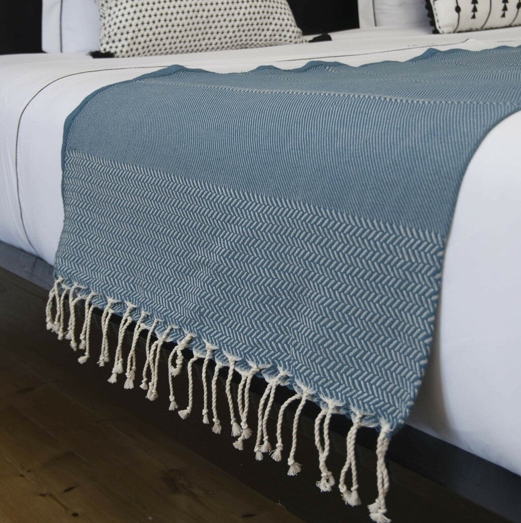 Oslo - Throw - Cotton - Petrol Blue