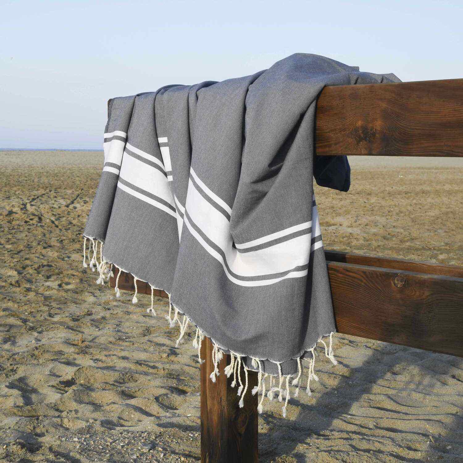 St Tropez - Fouta Xxl - Gris Medio