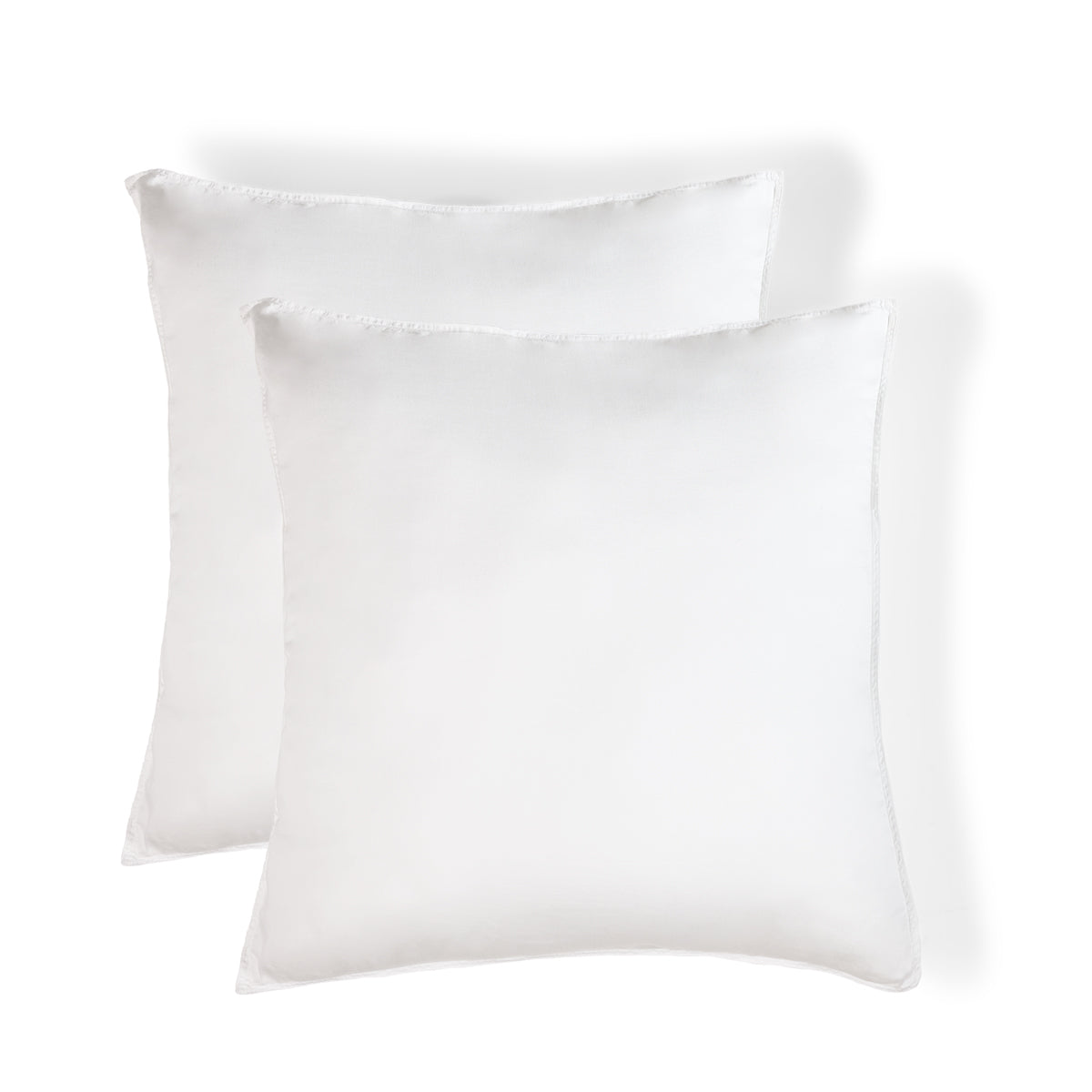 Gaia - Pack de 2 fundas de almohada - Algodón orgánico y lyocell - Blanco