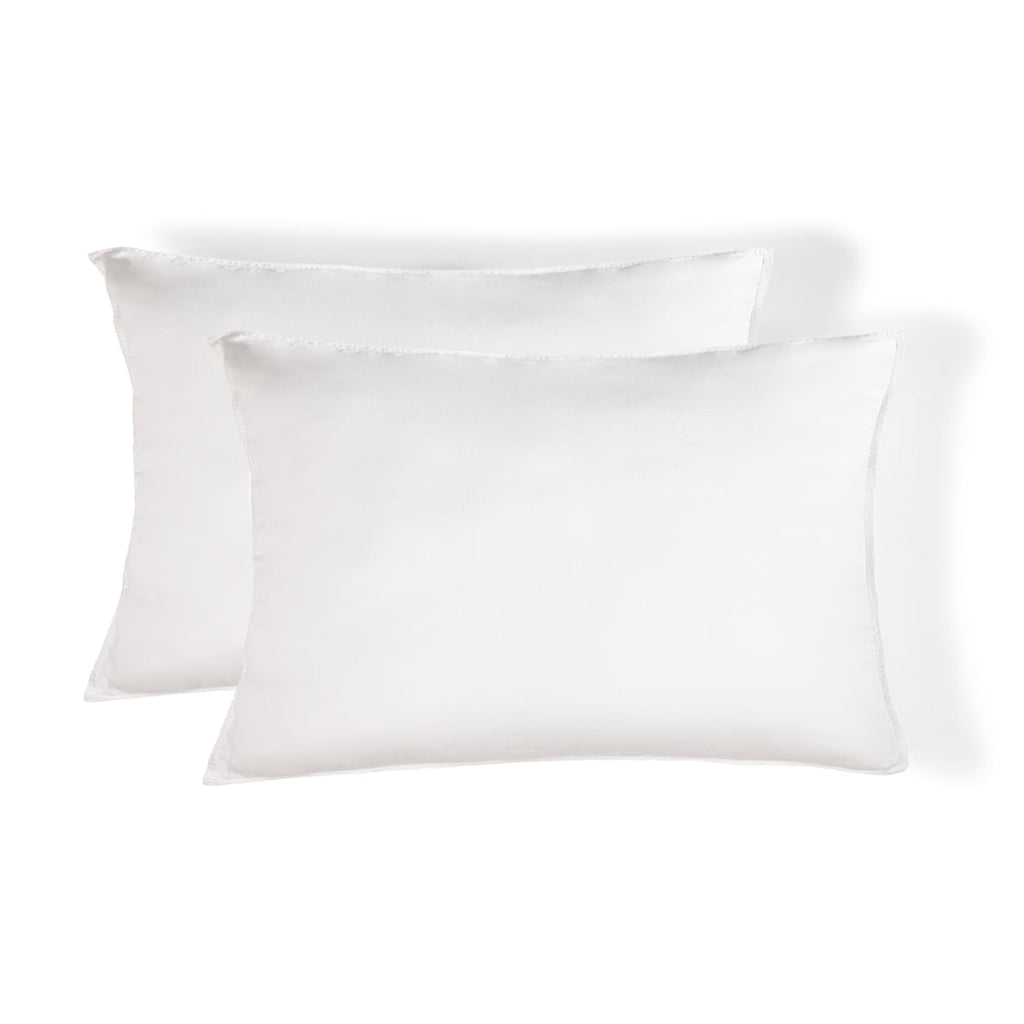 Gaia - Pack de 2 fundas de almohada - Algodón orgánico y lyocell - Blanco
