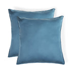Gaia - Set de 2 Fundas de Almohada - Algodón Orgánico y Lyocell - Azul Tormenta