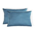 Gaia - Set de 2 Fundas de Almohada - Algodón Orgánico y Lyocell - Azul Tormenta