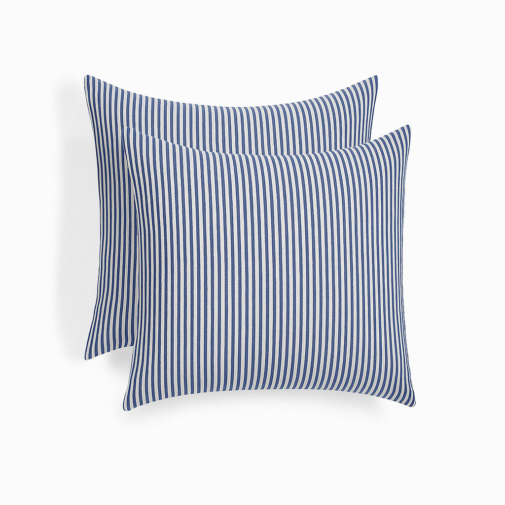 Lunar - Pillowcases (X2) - Washed Cotton - Storm Blue
