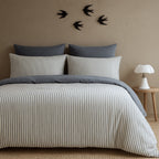 Lunar - Pillowcases (X2) - Washed Cotton - Storm Blue