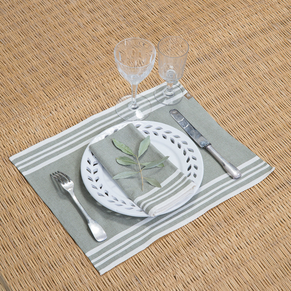 Mahdia - Mantel Individual (X4) - Verde Oliva