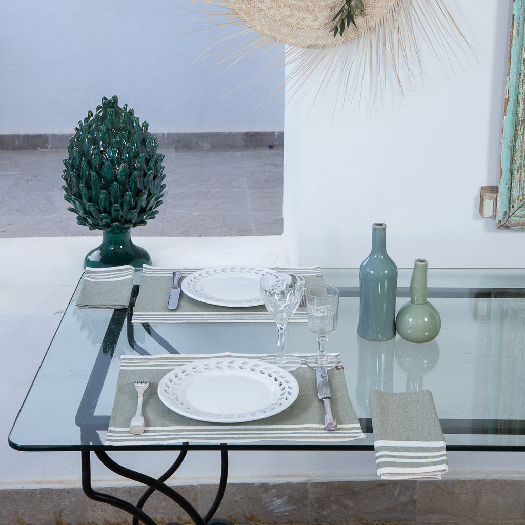 Mahdia - Mantel Individual (X4) - Verde Oliva