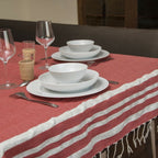 Hamptons - Mantel - Rojo/Plata