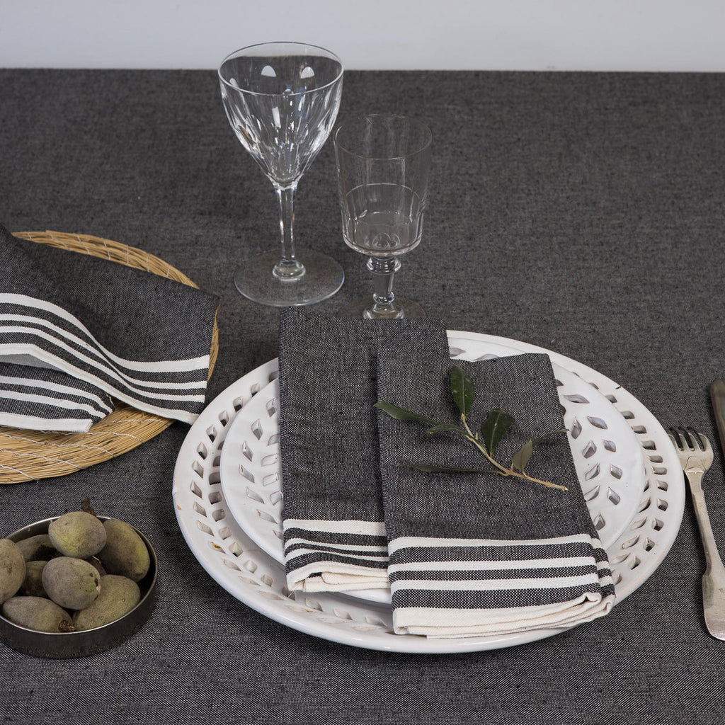 Mahdia - Set of 4 Napkins - Black