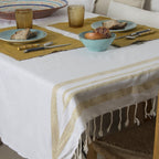 Hamptons - Tablecloth - White/Gold