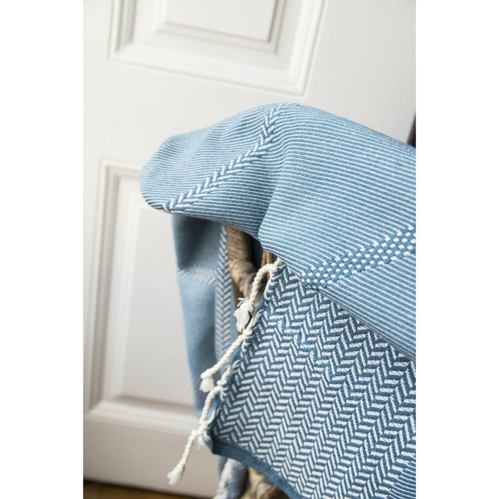 Oslo - Throw - Cotton - Petrol Blue