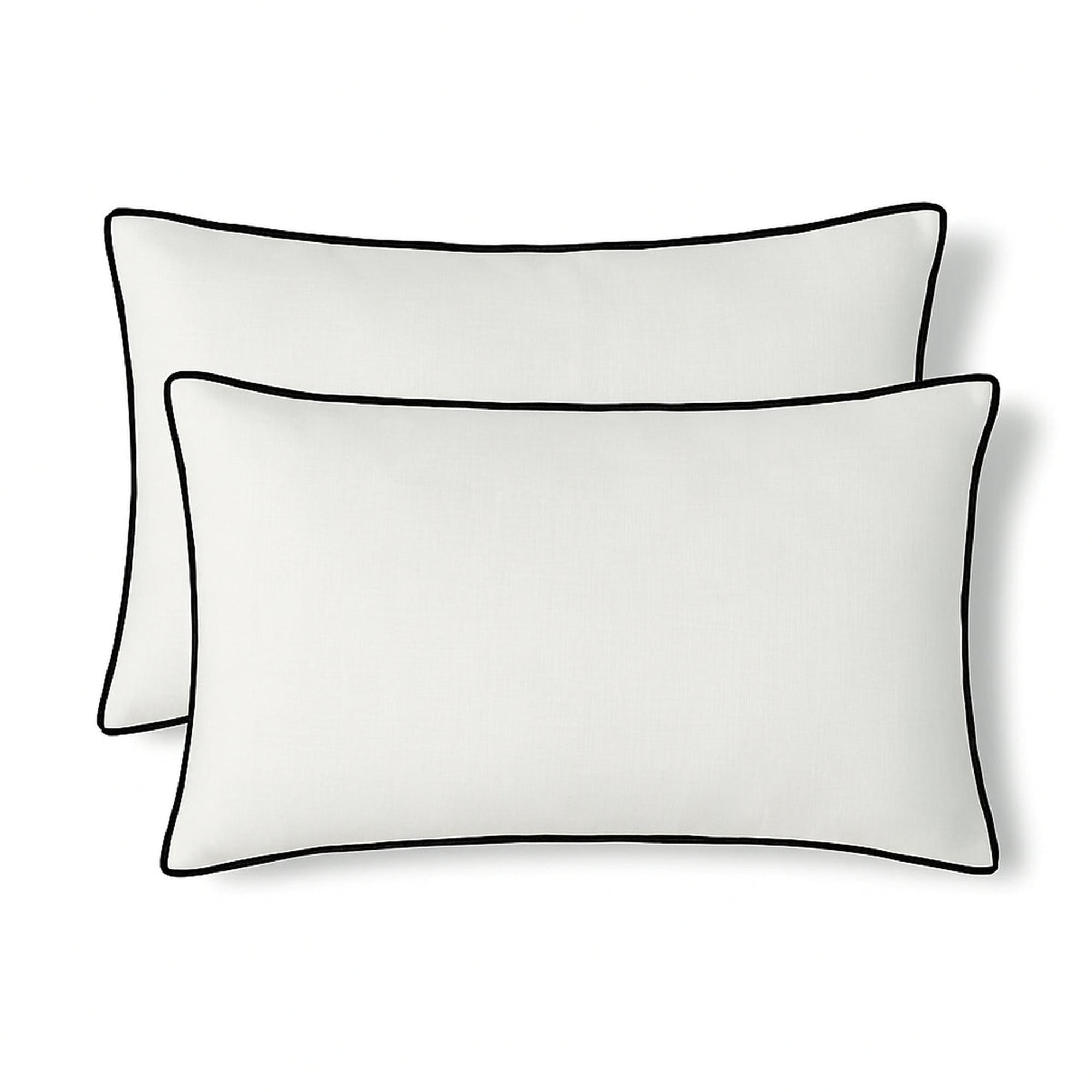 Jules - Pack De 2 Fundas De Cojín - Lona De Algodón - Blanco/Negro