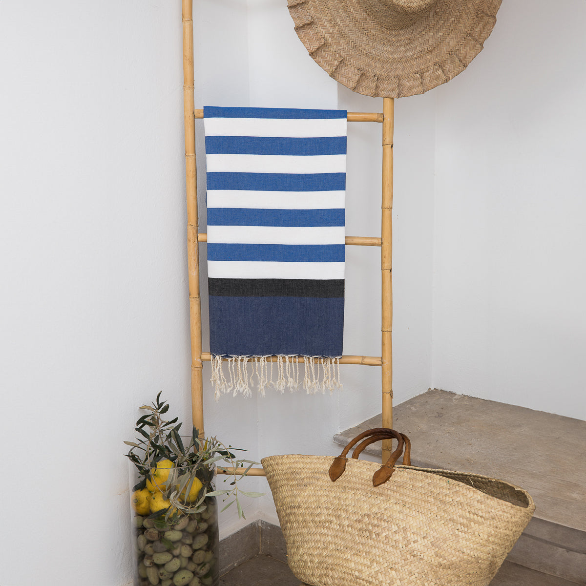 Arcachon - Fouta Tricolore - Azul griego/Azul/Negro