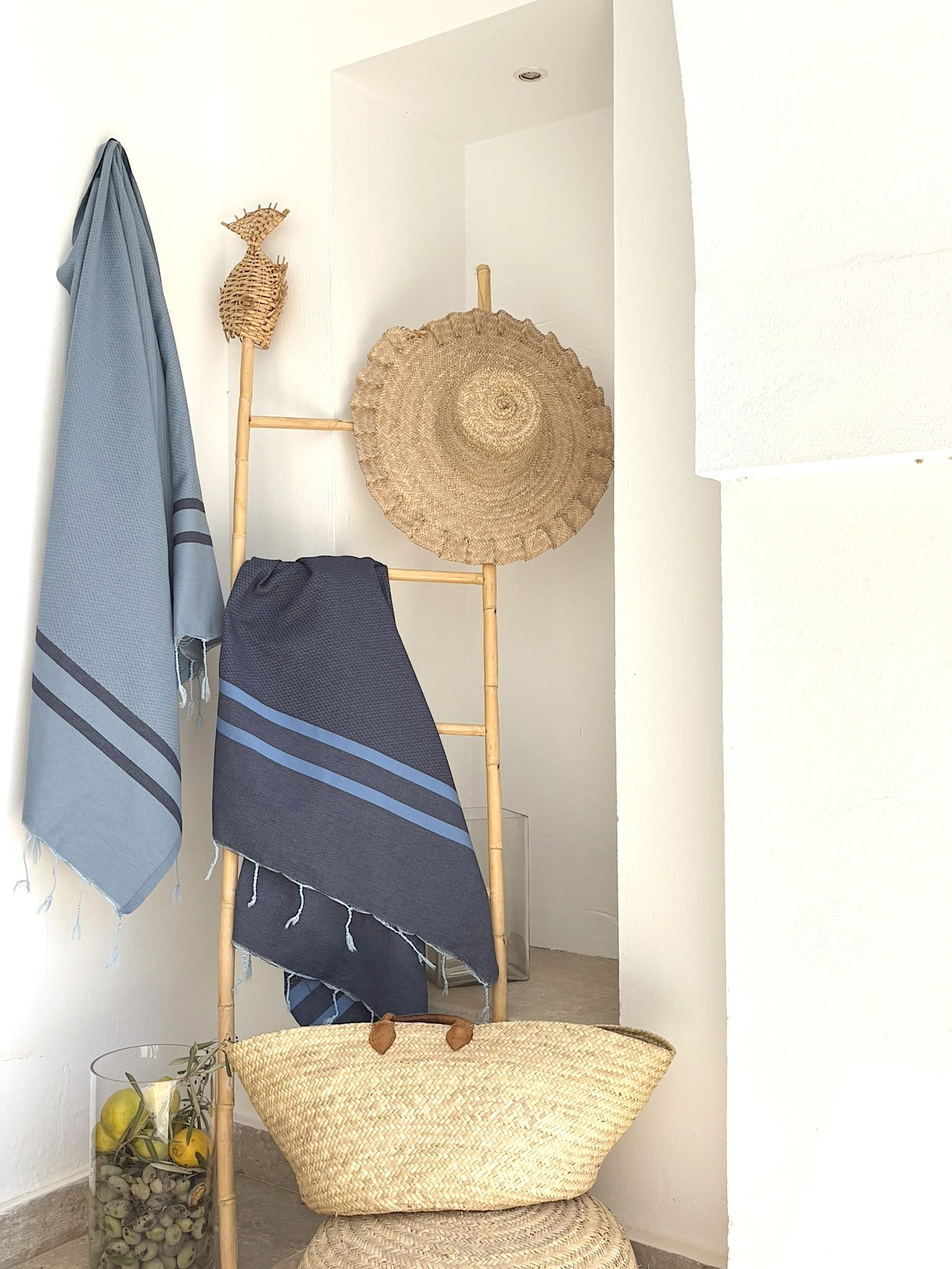 Amalfi - Fouta Bicolore - Bleu Azur/Bleu