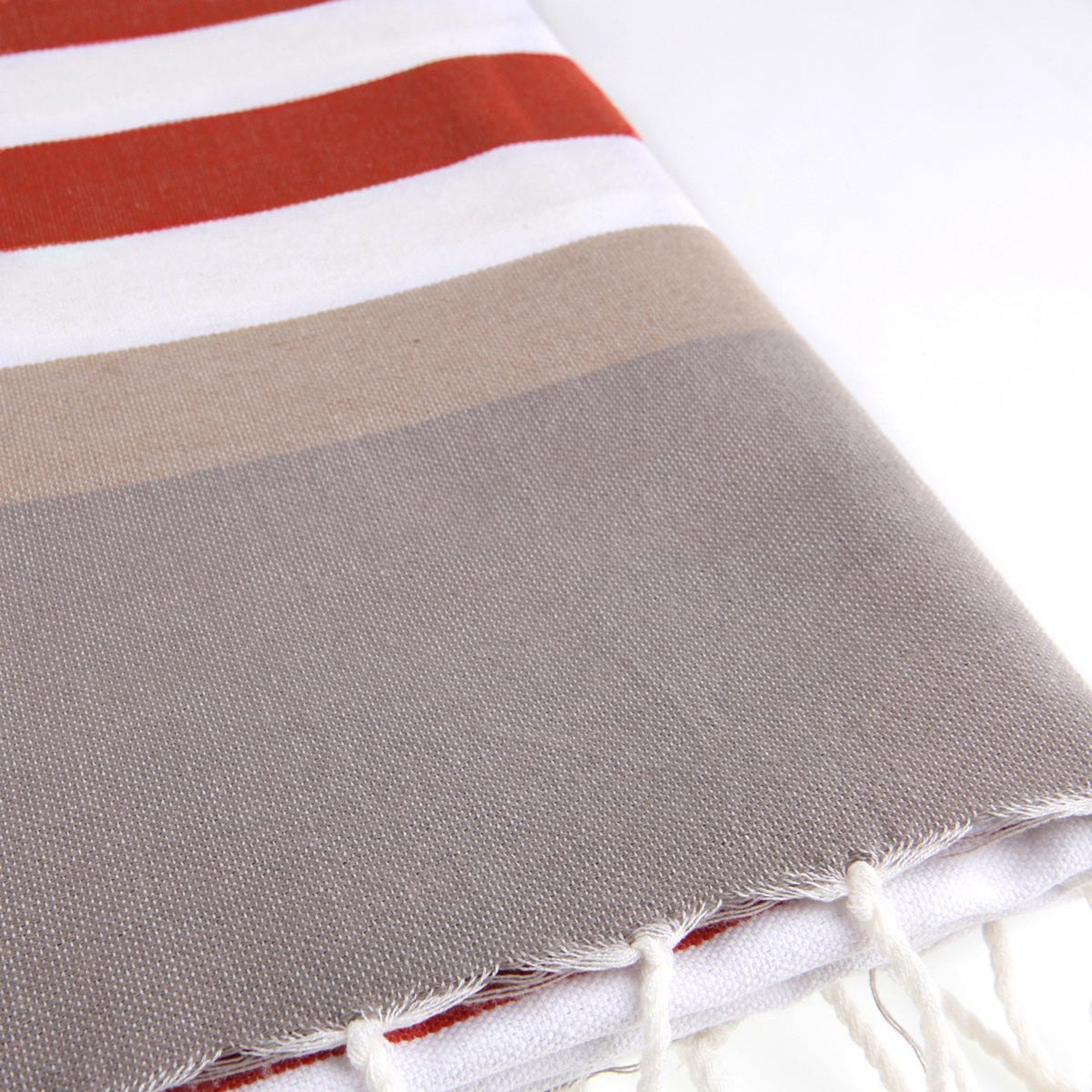 Arcachon - Fouta Tricolore - Terracota/Taupe claro