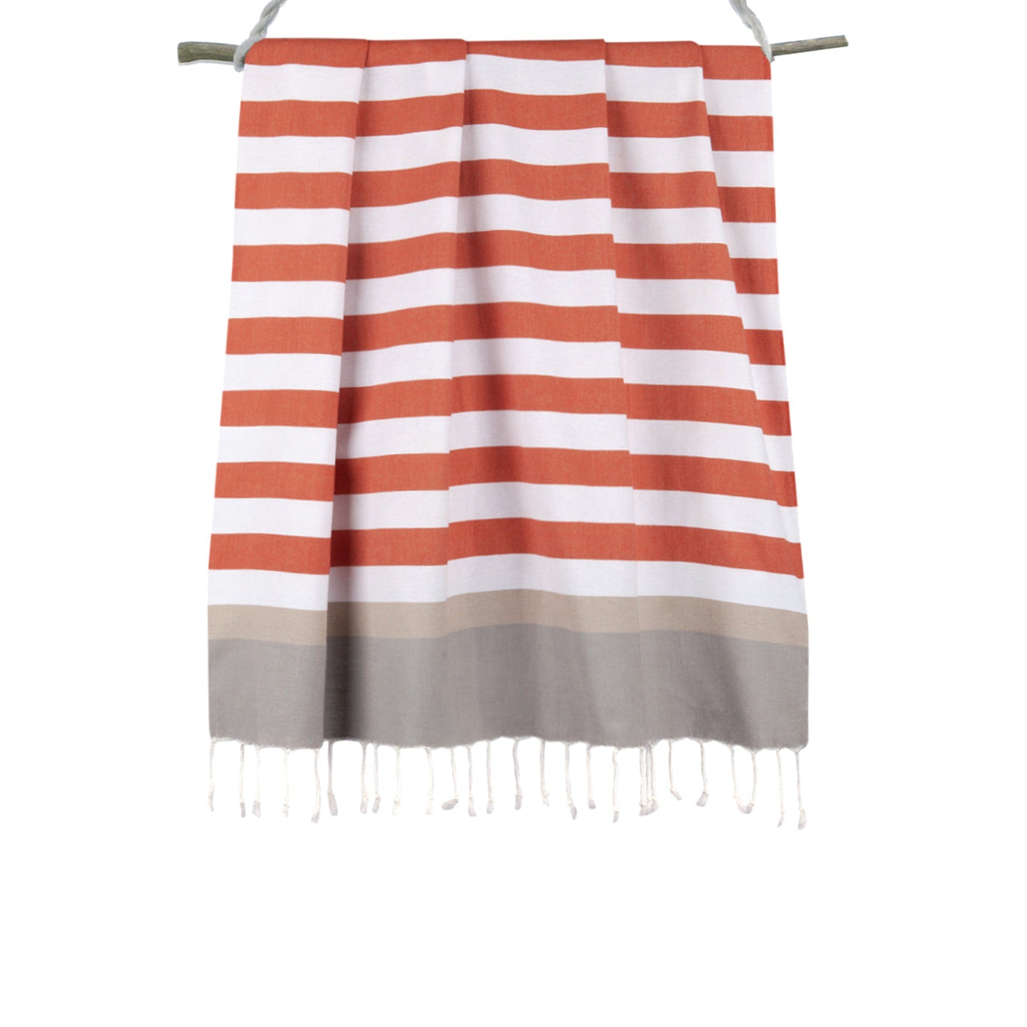 Arcachon - Fouta Tricolore - Terracota/Taupe claro