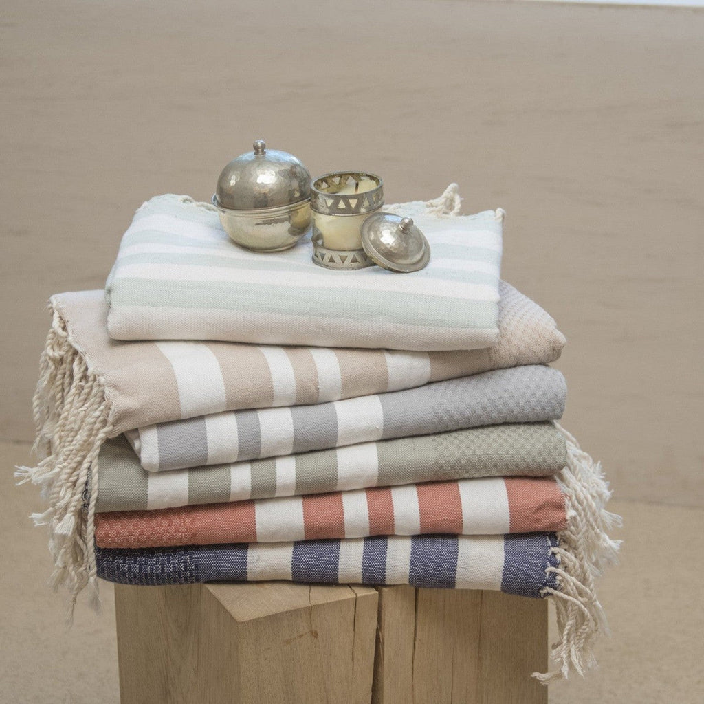 Hamptons - Foutas de baño (1 grande y 2 pequeñas) - Griego azul/blanco