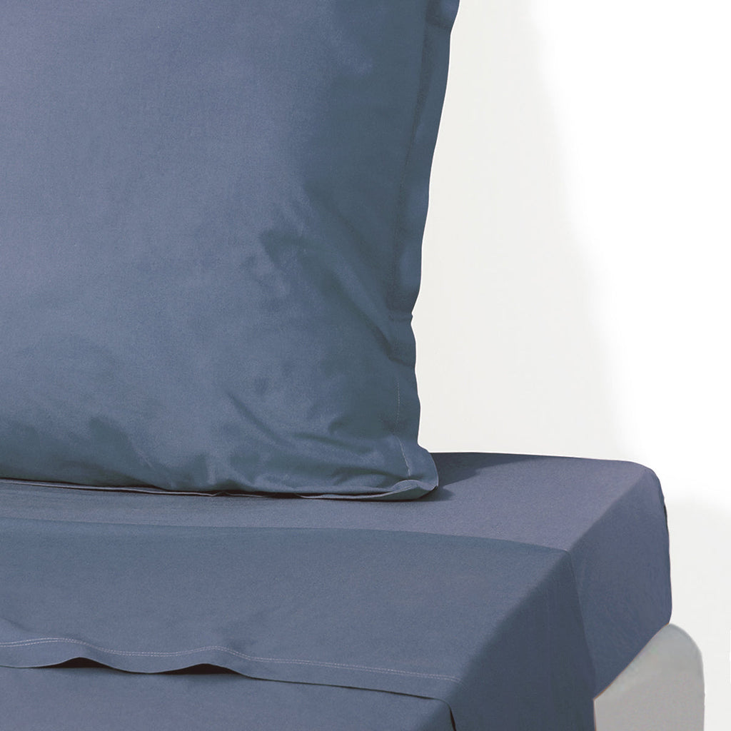 Nina - Drap Plat - Percale De Coton - Denim