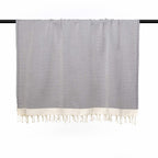 Courchevel - Throw - Cotton - Medium Grey/Ecru