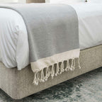 Courchevel - Throw - Cotton - Medium Grey/Ecru