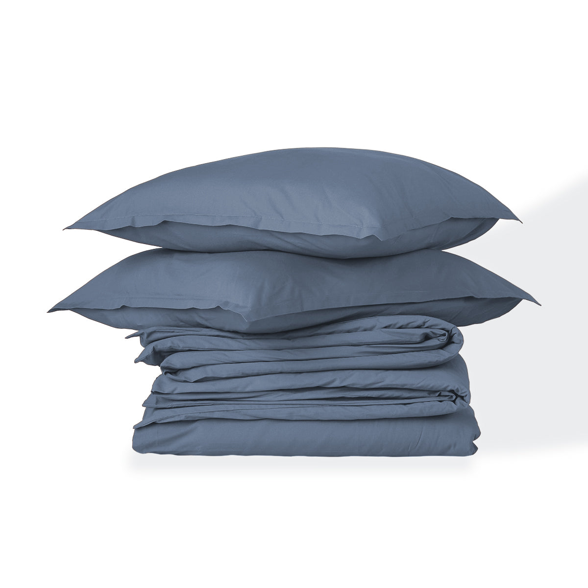 Nina - Bedding Set + Pillowcases - Cotton Percale - Denim Blue