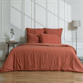 Nina - Bedding Set + Pillowcases - Cotton Percale - Tuscan Red