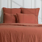 Nina - Bedding Set + Pillowcases - Cotton Percale - Tuscan Red