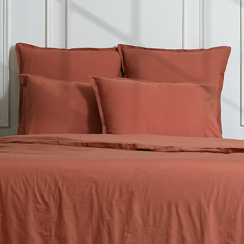 Nina - Bedding Set + Pillowcases - Cotton Percale - Tuscan Red