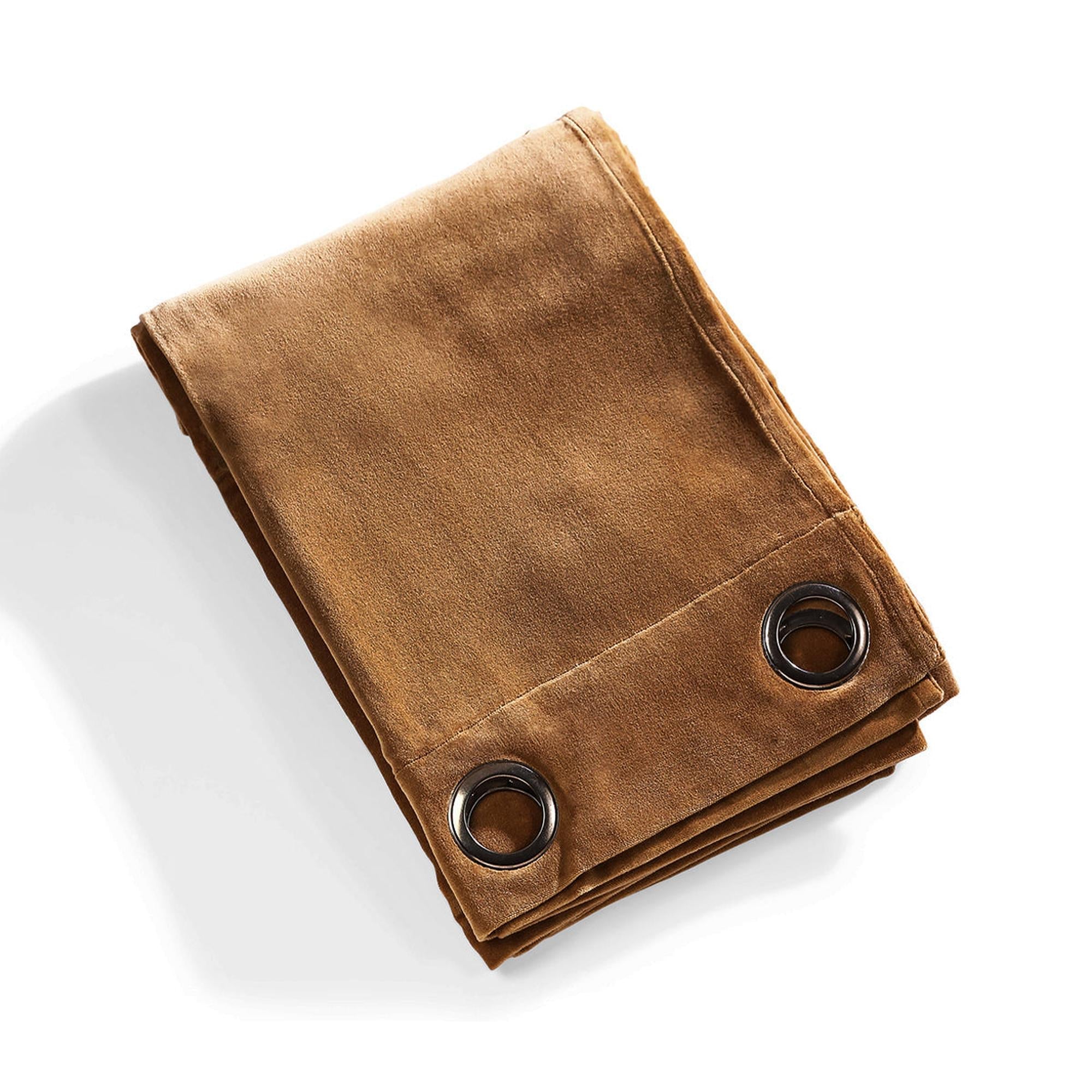 Velvet - Cortina Con Ojales - Terciopelo De Algodón - Marrón Tabaco