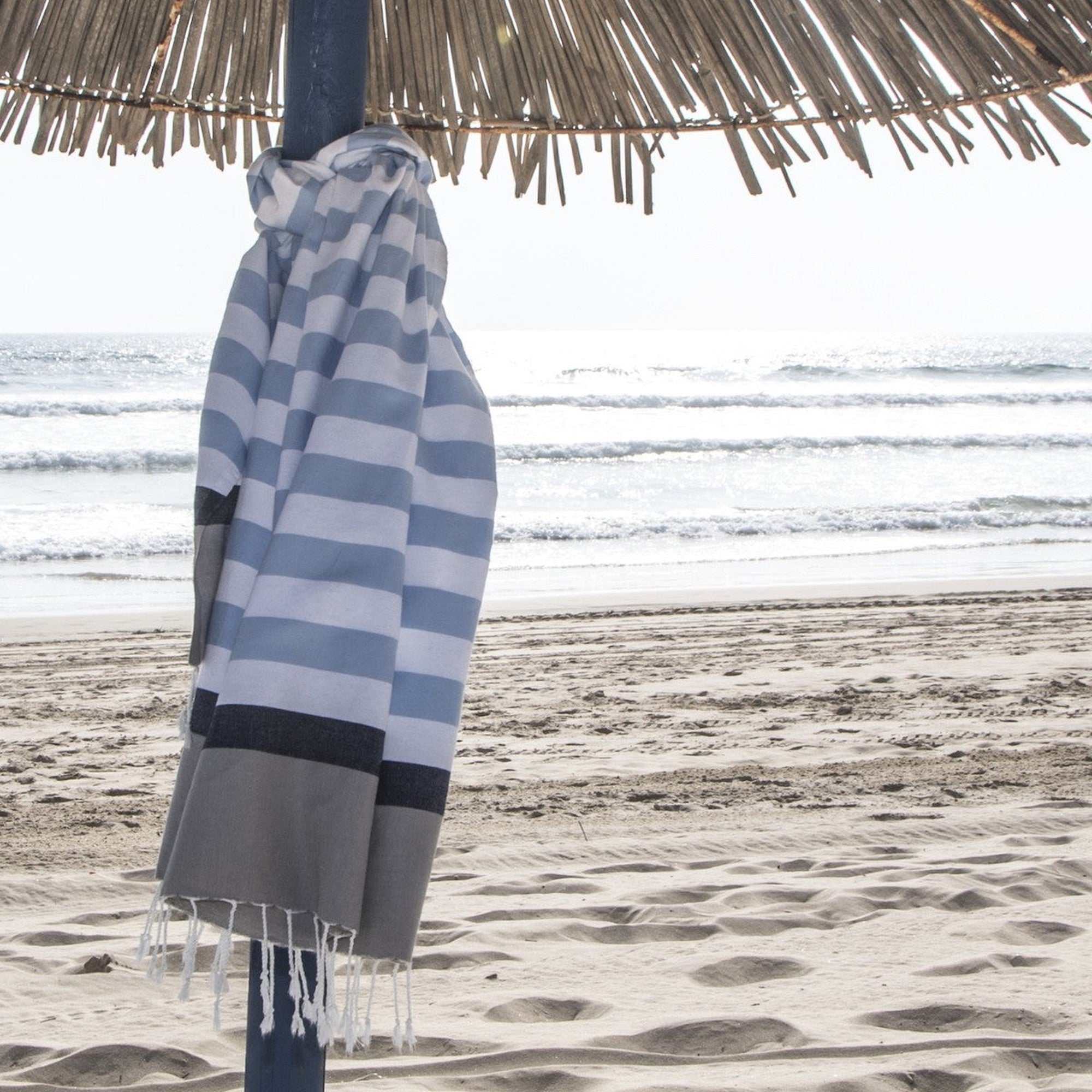 Arcachon - Fouta Tricolor - Azul cielo