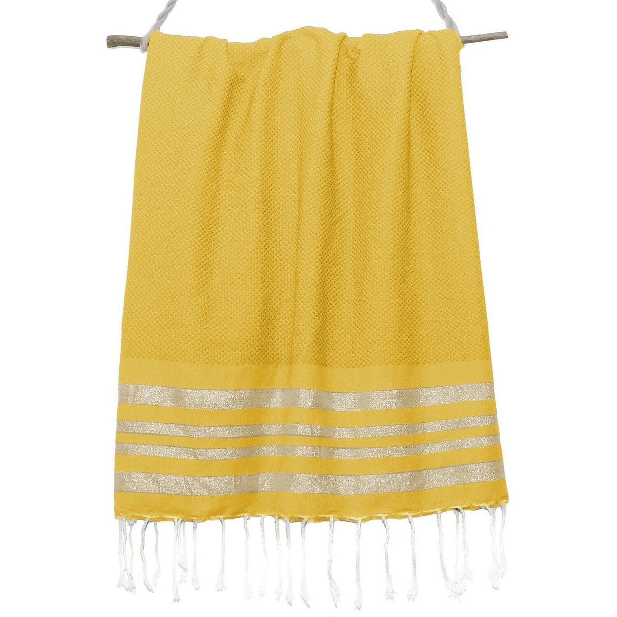 Hamptons - Honeycomb Fouta - Saffron Yellow/Gold