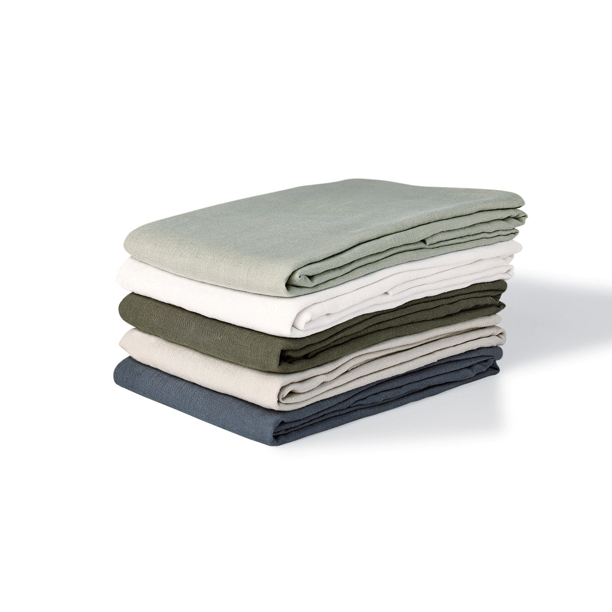 Camille - Bedding Set + Pillowcases - Washed Linen - Celadon Green