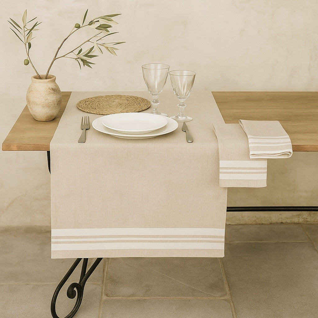 Mahdia - Table Runner - Linen