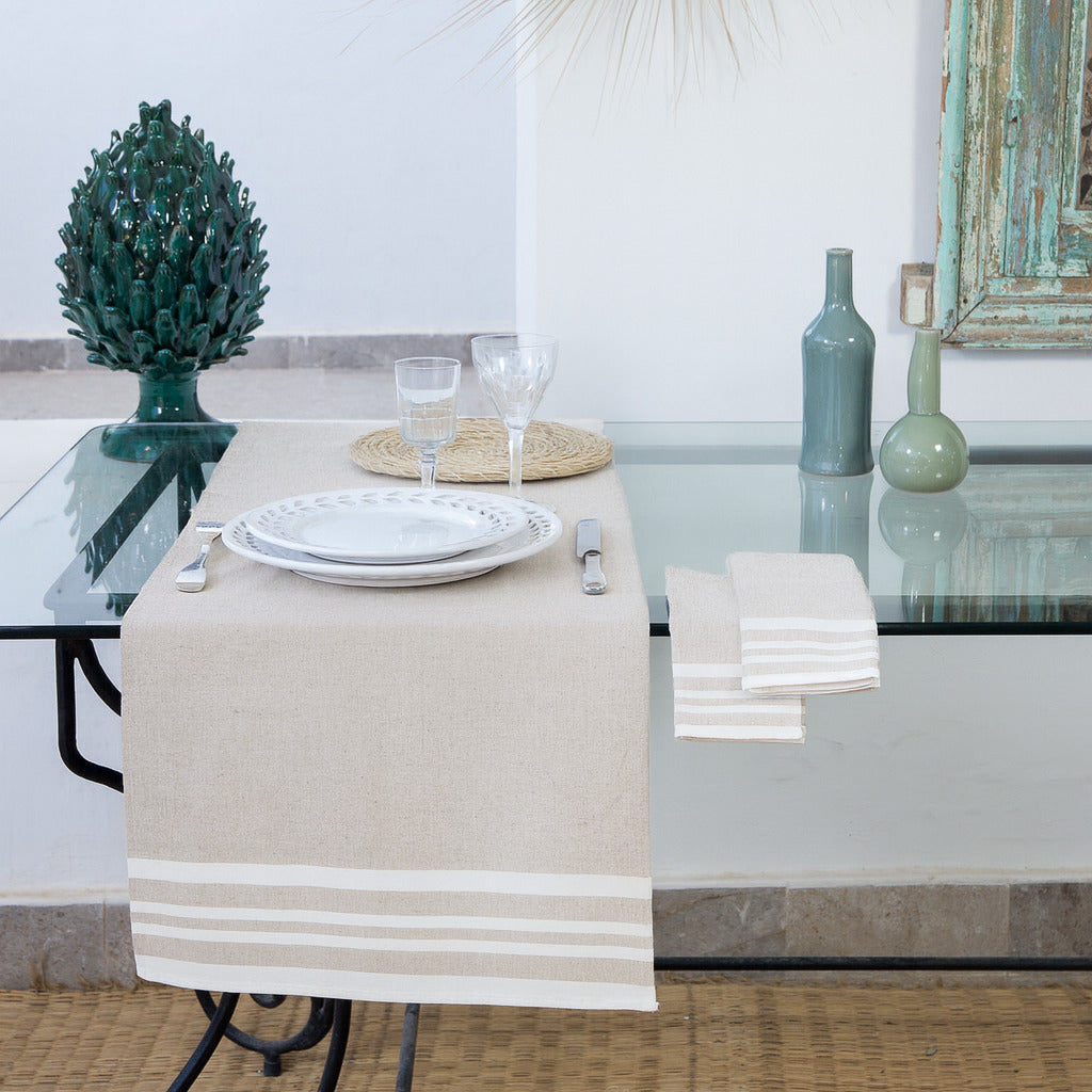 Mahdia - Table Runner - Linen