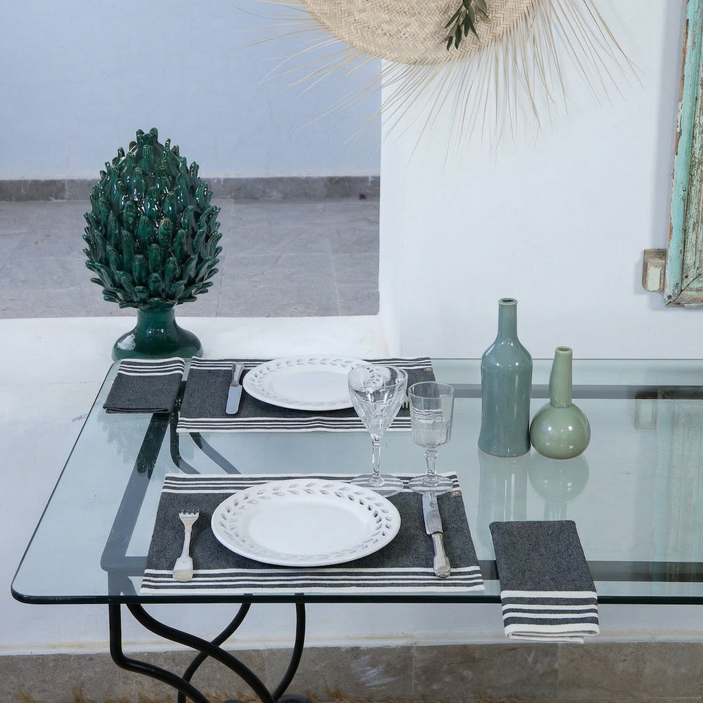 Mahdia - Mantel individual (X4) - Negro