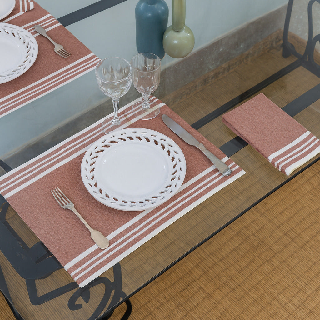 Mahdia - Placemat (x4) - Tomette Red