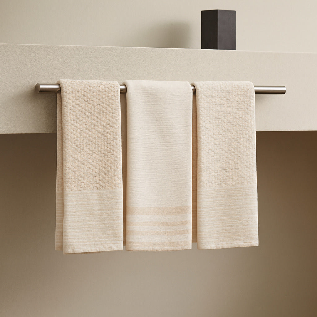 Mahdia - Tea towel (X3) - Light Taupe