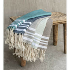 Hamptons - Bath Foutas (1 Large and 2 Small) - Pearl Grey/White
