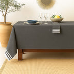 Mahdia - Nappe + 4 Serviettes - Noir