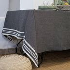 Mahdia - Nappe + 4 Serviettes - Noir