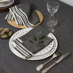 Mahdia - Nappe + 4 Serviettes - Noir