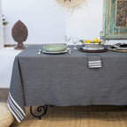 Mahdia - Nappe + 4 Serviettes - Noir