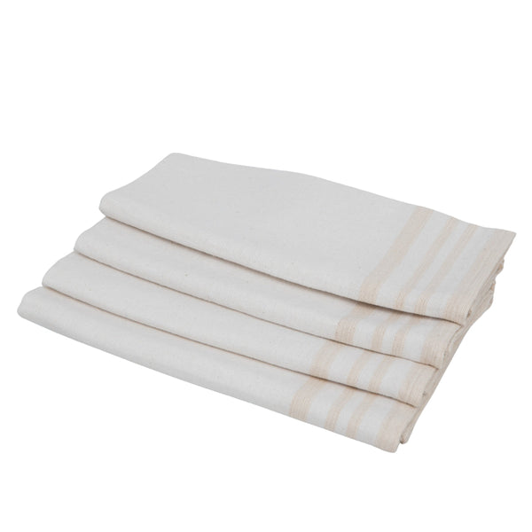 Mahdia - Set of 4 Napkins - White/Linen